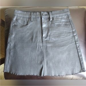 Blanknyc Black Coated Cotton Mini Skirt Size 27 (4)